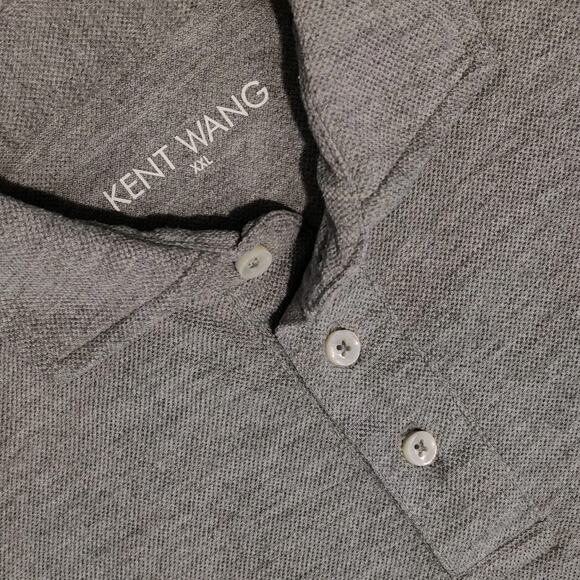 Kent Wang Polo Shirt Size XXL Pique Gray Golf Work Office Business Casual Travel - Picture 2 of 10